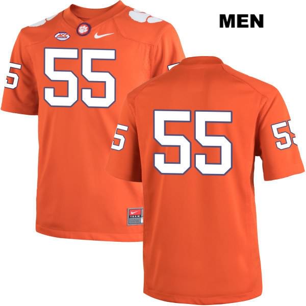 Men's Clemson Tigers #55 Tyrone Crowder Stitched Orange Authentic Nike No Name NCAA College Football Jersey QZG7446AL